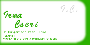 irma cseri business card